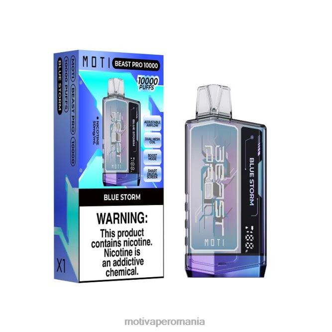 MOTI Beast Pro vapa de unică folosință (5%, 10000 pufuri) furtuna albastra NVLL38 MOTI Vape Price