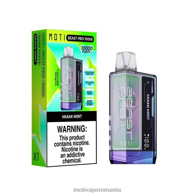 MOTI Beast Pro vapa de unică folosință (5%, 10000 pufuri) miami mint NVLL48 MOTI Vape Price