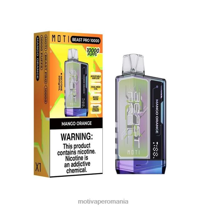 MOTI Beast Pro vapa de unică folosință (5%, 10000 pufuri) portocala mango NVLL47 MOTI Vape Pop Romania